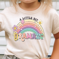 Retro dramatic rainbow little girls shirt