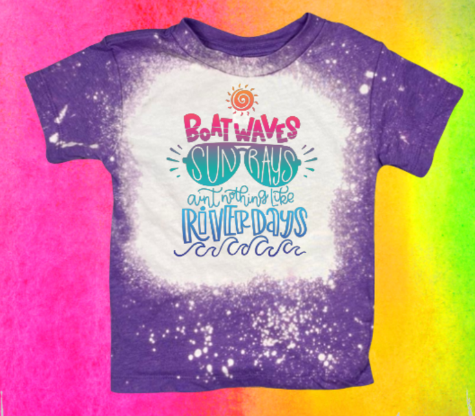 kids summer t-shirt, river life, toddler shirt, bleached kids shirt