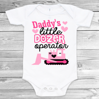 Daddy's Little Dozer Operator Baby Girl Bodysuit