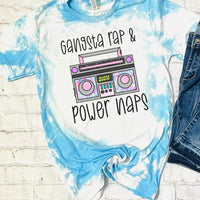 Gangsta rap & Power naps women's bleached tee