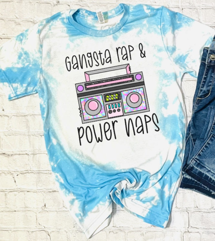 Gangsta rap & Power naps women's bleached tee