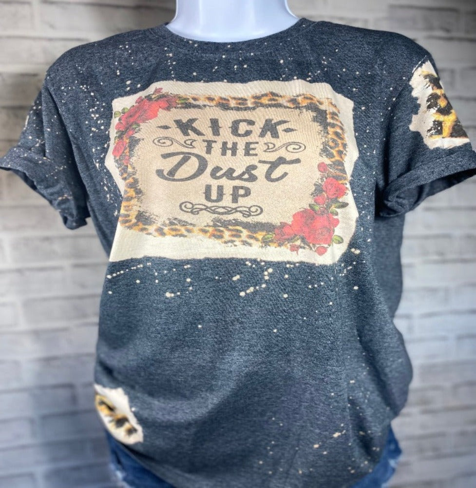 Kick the dust up women's bleached t-shirt