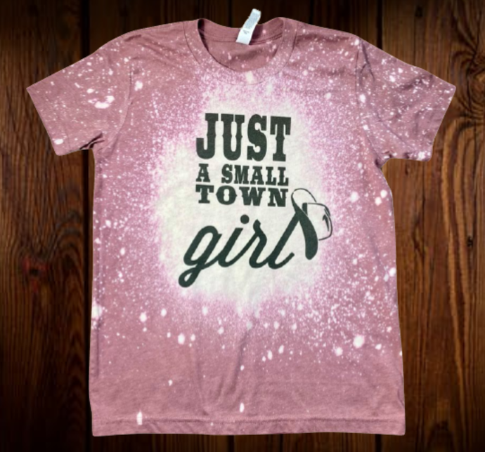 just a small town girl kids bleached t-shirt, toddler shirt, kids tops, toddler t-shirt