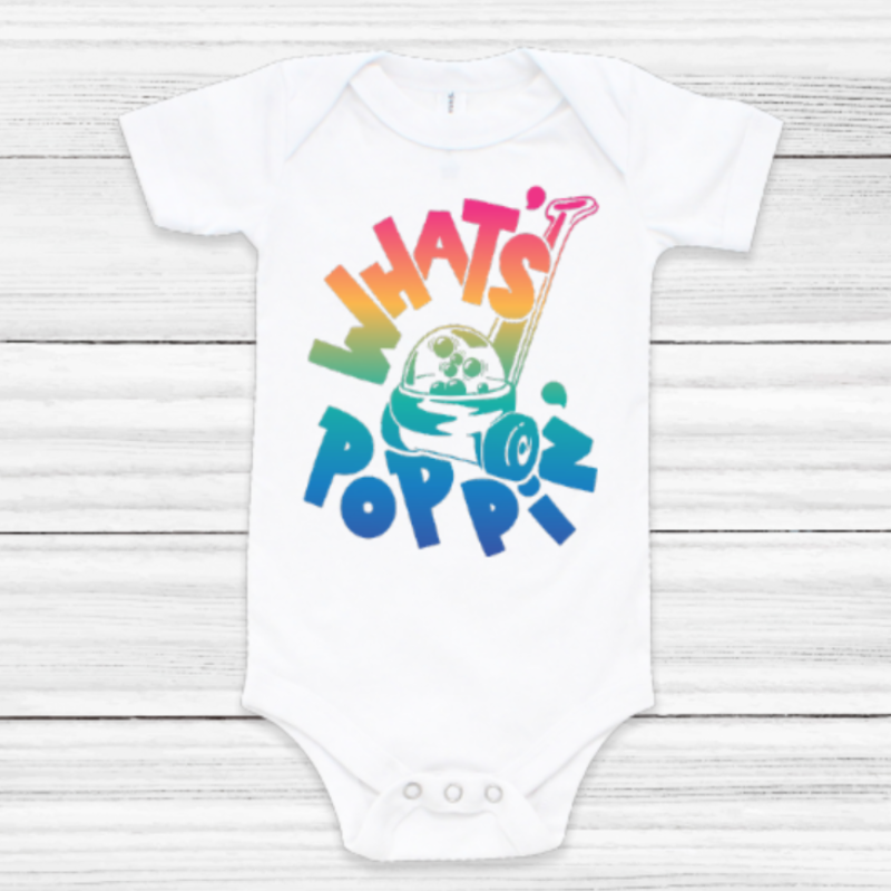 What's poppin' colorful short sleeve baby bodysuit. 